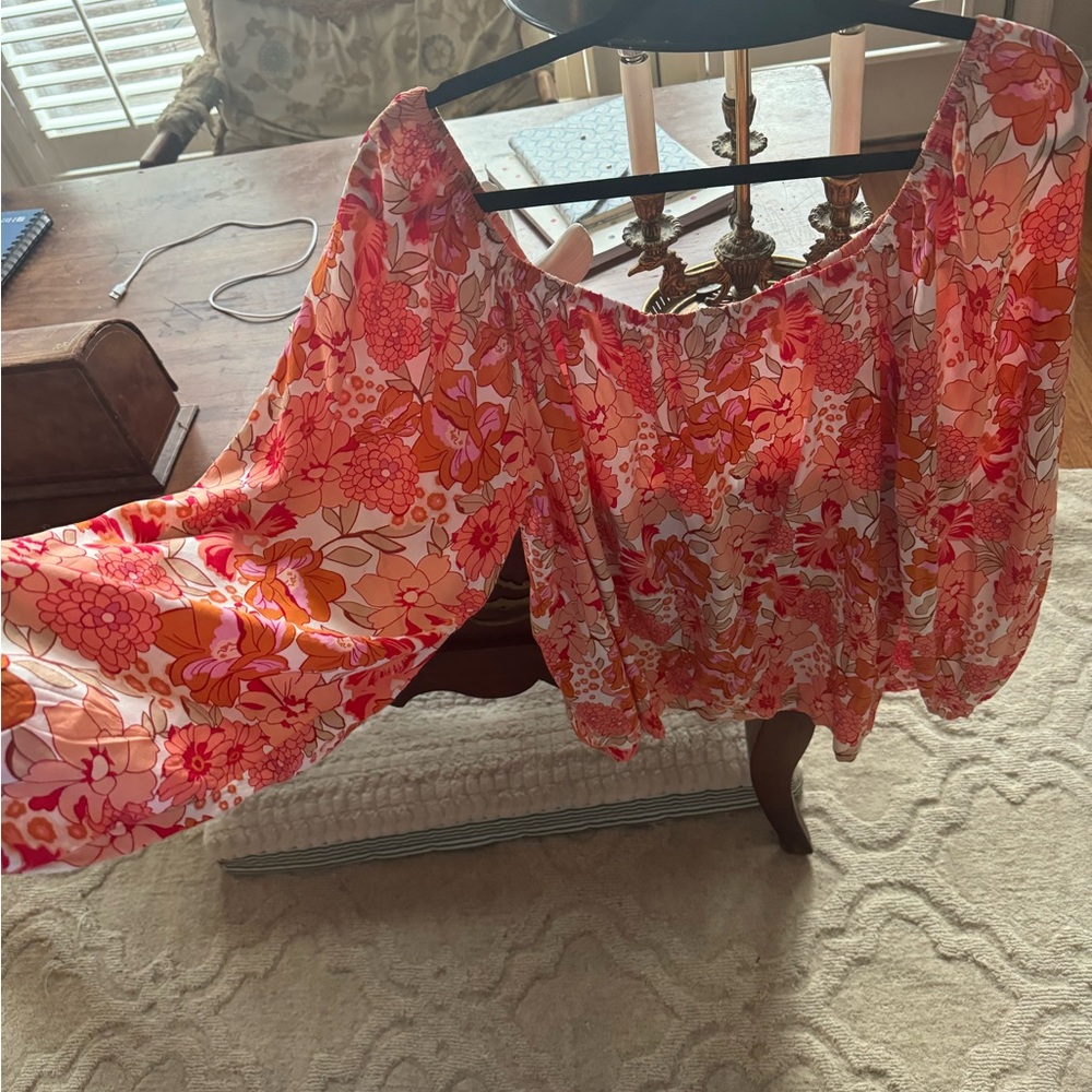 Pink lily blouse
